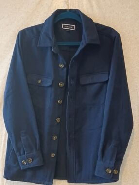 Club Room Deep Navy Men's Button-Up Shirt Jacket